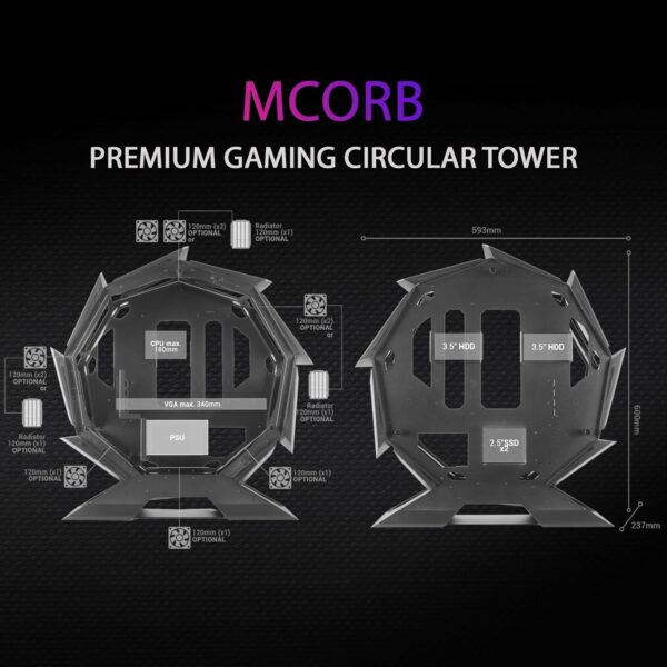 Mars Gaming Boîtier ATX Semi-Tour MCC Noir RGB – Image 3