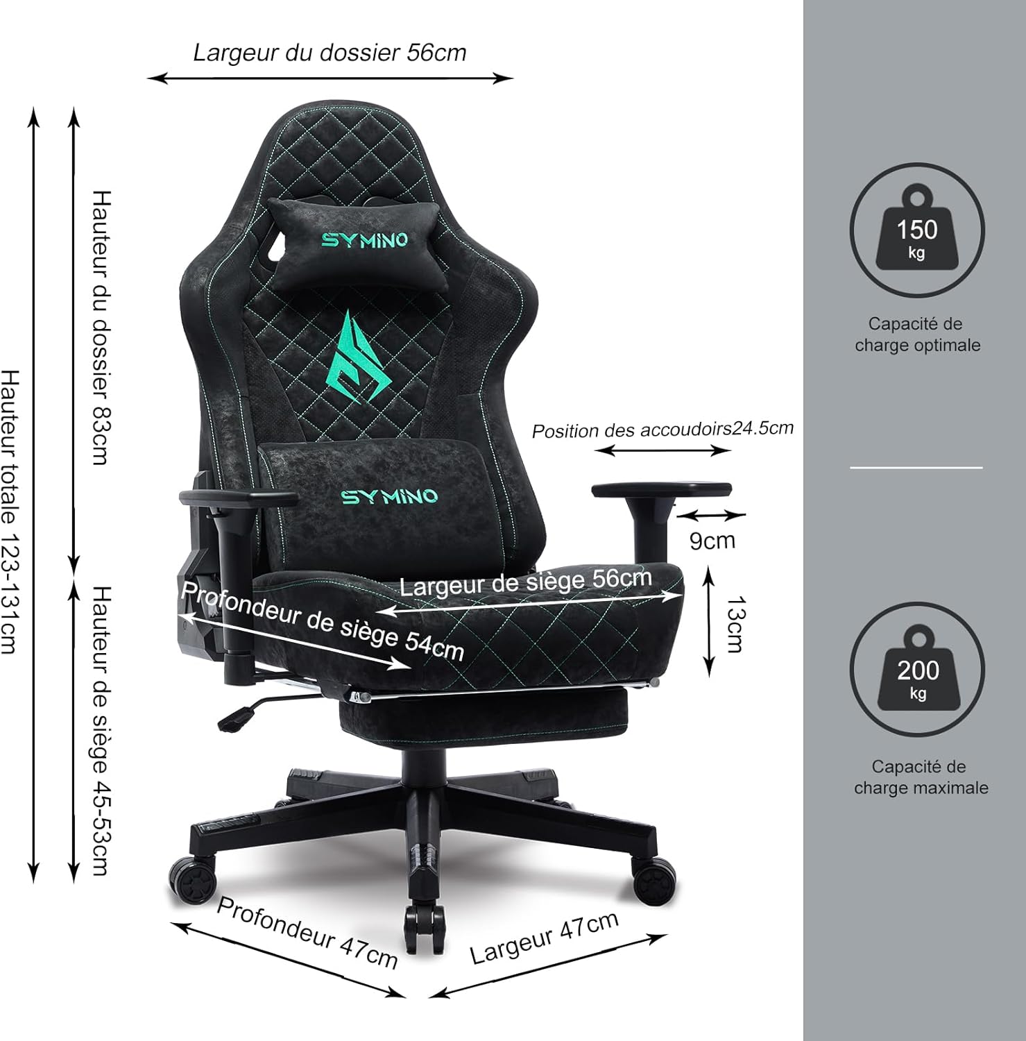 Symino Chaise Gaming – Image 2